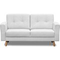 Huonekalukeidas-mallisto Bravo 2-istuttava sohva, kangasverhoiltu Oma Valkoinen